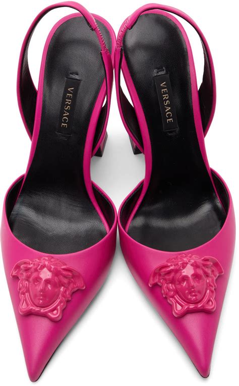 versace medusa heels pink